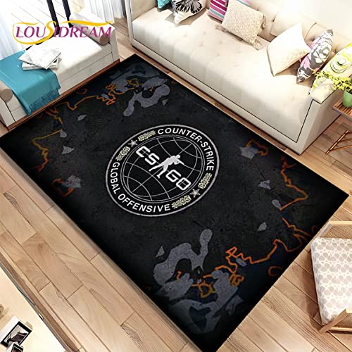 YZGAH Cs Go,Game Gamer,Counter Strike Area Rug,Carpet Rug For Home Living Room Children Bedroom Sofa Doormat Decor,Non-Slip Floor Mat V8839 100X160Cm