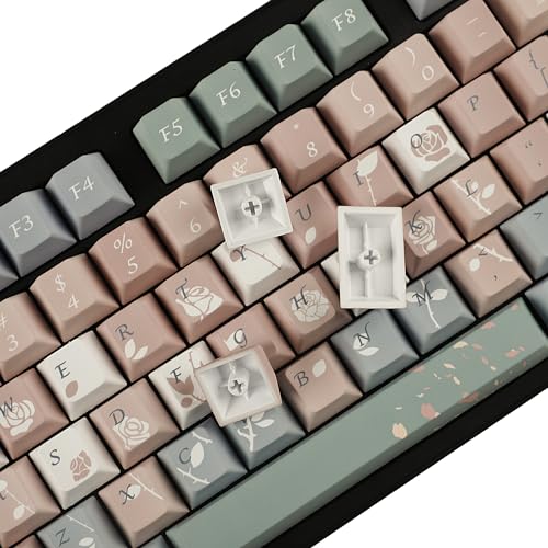 Image of YMDK Cherry Profile Old Testament Roses 5 Sides Over Dye Sub Thick PBT KEYCAP for MX Mechanical Keyboard 61 68 84 87 96 104 108
