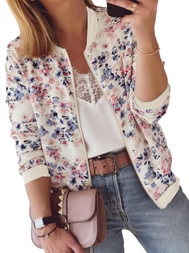 GORGLITTER Bomberjacke Damen Herbst Blouson Elegant Pilotenjacke mit...