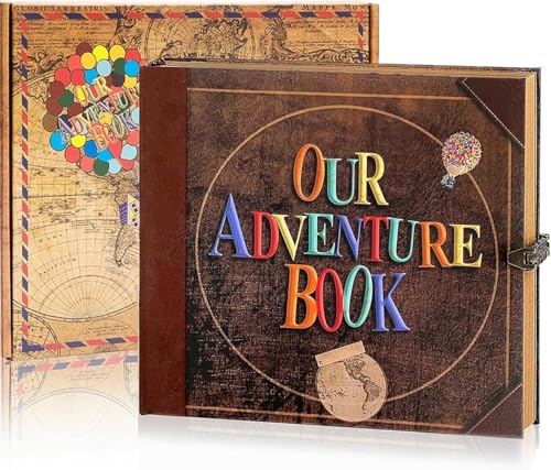 Libro de Aventuras DIY de 148 páginas: Álbum de Fotos y Diario de Viaje con Cubierta en Relieve Estilo Retro, Inspirado en 'Up', Ideal para Parejas y Recuerdos Románticos miniatura 1