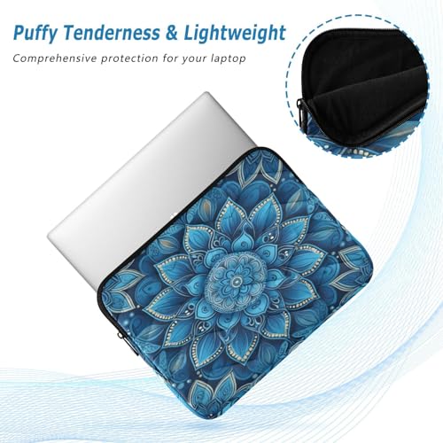 Funda para portátil de 13-14 pulgadas diseño mandala azul impermeable miniatura 5