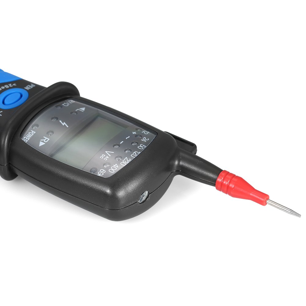 HoldPeak Contact Auto Range LCD Tester napięcia AC DC Detektor do pomiaru 12–690 V z ciągłością RCD Test rotacji fazy Wykrywanie polaryzacji i podświetlany wyświetlacz Zawiera