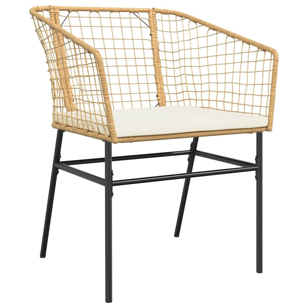 3-częściowy zestaw ogrodowy do jadalni, brązowy polirattan, ze szklanym blatem, stół 80 x 80 cm, zestaw mebli outdoorowych na balkon i taras, odporny na promieniowanie UV, łatwy w pielęgnacji