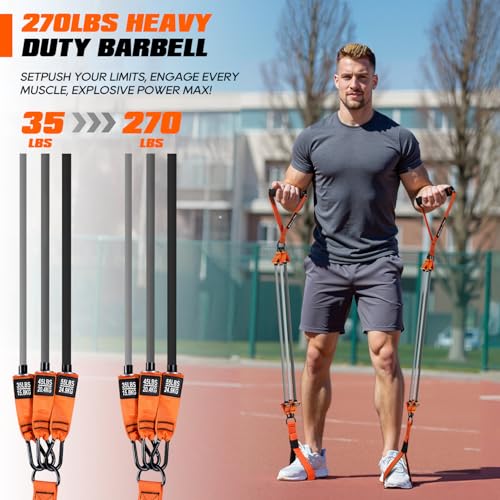 Pilates Bar Kit with Resistance Bands, Heavy Duty Pilates Equipment for Men, Strength Training Bar for Legs, Hip, Back, Arm, Abs, Chest, Shoulders, Portable Home Gym Full Body Workout Equipment4