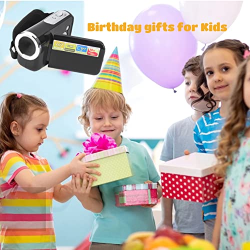 Plyisty Tragbare Kinder Digitalkamera, 1080P USB 2.0 2 Zoll 16X HD Video DV Kamera Camcorder, für Mädchen Jungen Alter 3-12 Urlaub Geburtstagsgeschenk, Schwarz/Rot(Schwarz) - Image 7