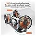 Car Fan 360° Adjustable 3 Head Automotive Electric Fan USB/12V/24V 2 Speeds Car Silent Fan for Home Desk Office&Car(3 Head 24V Car Cigar)