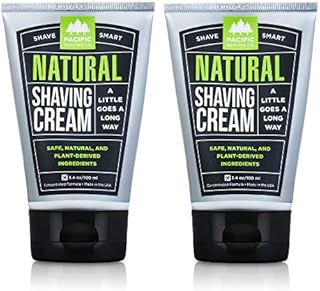 Pacific Shaving Company Natural Shaving Cream - Safe, Natural, and Plant-Derived Ingredients for a Smooth Shave, Softer Skin, Less Irritation, Cruelty Free, TSA Friendly, Made in USA, 3.4 oz (2-Pack)