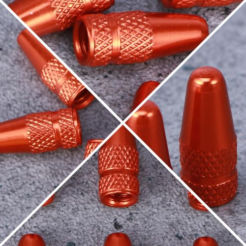 Tapas para válvula de bicicleta Cabilock, 12 piezas, color naranja, aleación metálica, estilo francés, accesorios para ciclismo y recreo al aire libre miniatura 5