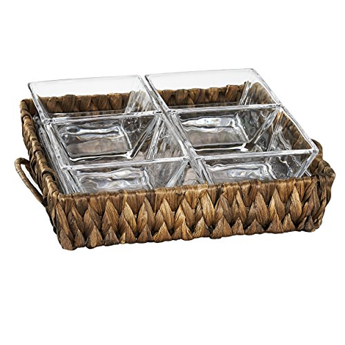 One-Day Sale: Up to 60% Off Artland Garden Terrace (1 Square Tray + 4 Glass Bowls), Small, Four Sectional Server