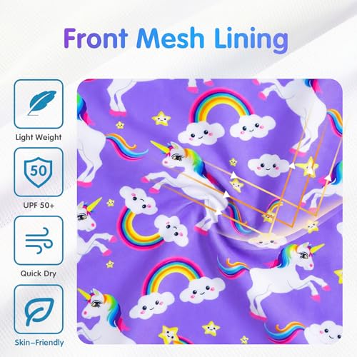 Image of Girls Rash Guard Swimsuit Long Sleeve Tankini Sets Two Pieces Bathing Suit Swimwear UPF 50+ Sun Protection