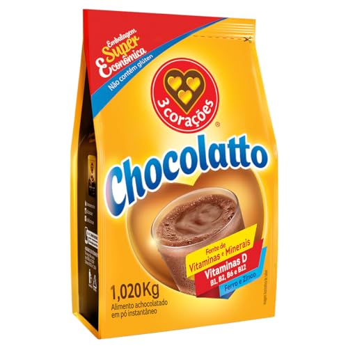 3 Corações Achocolatado em Pó Chocolatto, Pacote 1kg