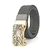 Cintura In Tela,Cinture In Tela Uomo E Donna, Design Unico Testa Di Serie Cintura Grigio Oro Buckle Uomo Qualità Soft Nylon Tela Cinture Uomo Accessori Per Donne Giovani Persone Anziane Di Mezza Età