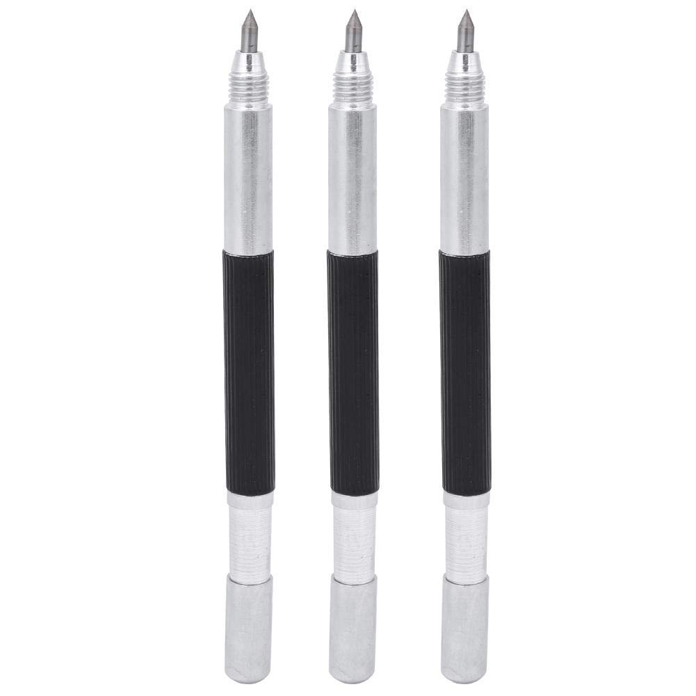 3Pcs Punta de carburo doble Marcador de metal y lápiz de grabado Grabadora de punta de carburo para vidrio Azulejo de cerámica Metal Madera