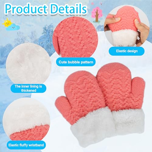 Kids Winter Mittens for Toddlers 2-6 Years - Windproof & Fleece Lined Knit Snow Gloves, Soft Warm Gloves for Boys-Girls2