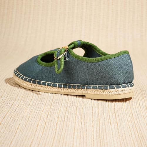 Image of Theater Women Catalonia Mary Jane Flats with Adjustable Strap | Fabric Upper | Lightweight Comfort for Casual & Smart Styling