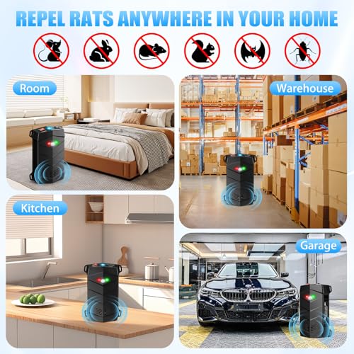 Image of Rodent Repellent for Car Engines, Ultrasonic Repeller Pest Mouse Bat Squirrel Repellent, Keep Away from Vehicle, Rooms, Indoors, Outdoors (2-Pack)