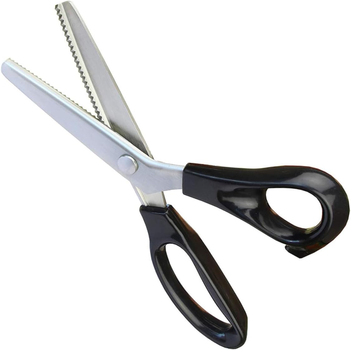 VILLCASE 1pc Professional Stainless Steel Shears Zig Scissors for Dressmaking Sewing and Crafting Ergonomic Handles for Comfort