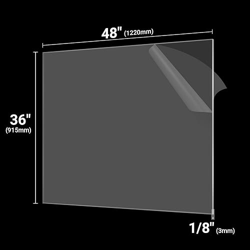 Vista 48 de Paquete de 2 láminas de acrílico transparente de 12 x 24 pulgadas, 1/8 pulgadas de grosor; uso para proyectos de manualidades, letreros, protector