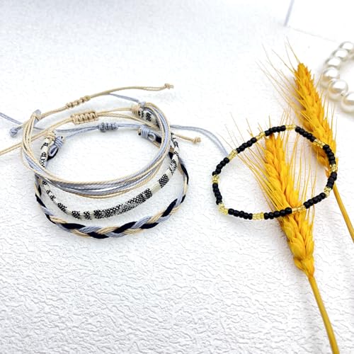 Image of Beach Summer Ankle Bracelet for Women Handmade Braided Adjustable String Anklets Waterproof Surfer Bracelet