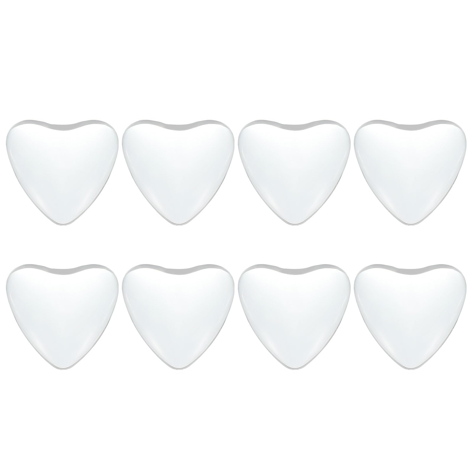 PATIKIL Transparent Glass Cabochons, 8Pcs 35x34mm Heart Shaped Glass Dome Tiles for Photo Pendant Jewelry Making Clear