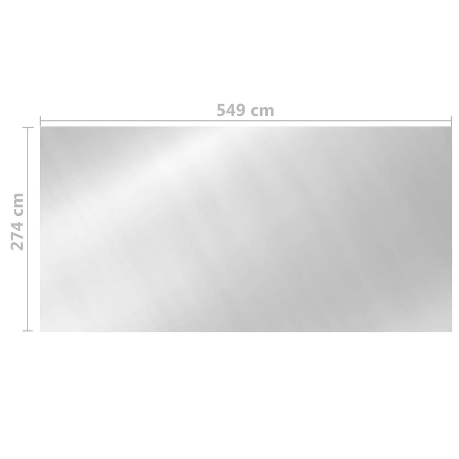 Pokrowiec na basen, srebrny, 549 x 274 cm, PE, pokrowiec na basen, okrągły pokrowiec na basen, łatwy w montażu, odporny na kurz, deszcz, osłona basenu, rama do ogrodu