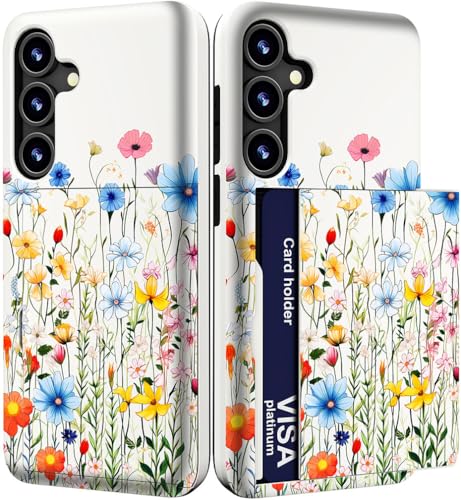 IWONE for Samsung Galaxy S23 FE Case - Blue Buds Flowers