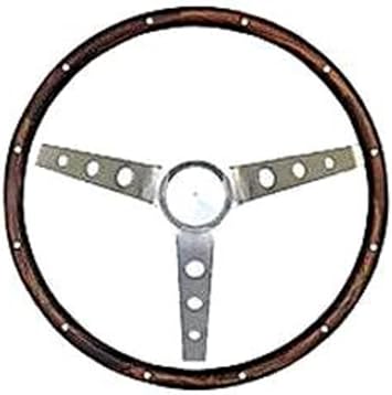 Grant 963-0 Classic Nostalgia 13.5 inch Walnut with Finger grips Brushed stainless 3-Spoke design Steering Wheel