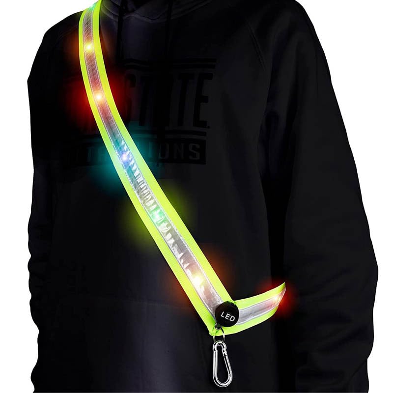 WREWING USB Rechargeable LED Reflective Single Shoulder Strap – Glowing Outdoor Sports Accessory for Hiking, Running & Cycling, High-Visibility Safety Strap with USB Charging