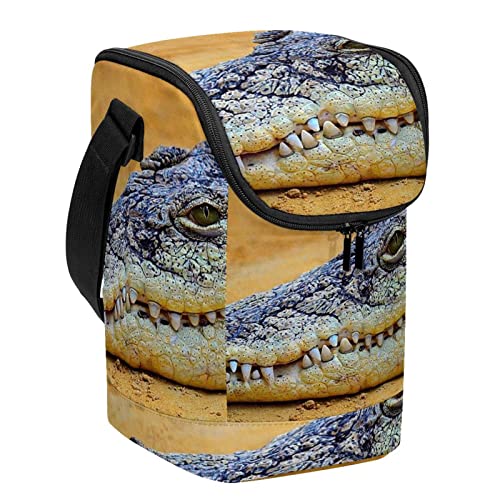 Bolsa de almuerzo pequeña reutilizable con tela impermeable de cocodrilo 2