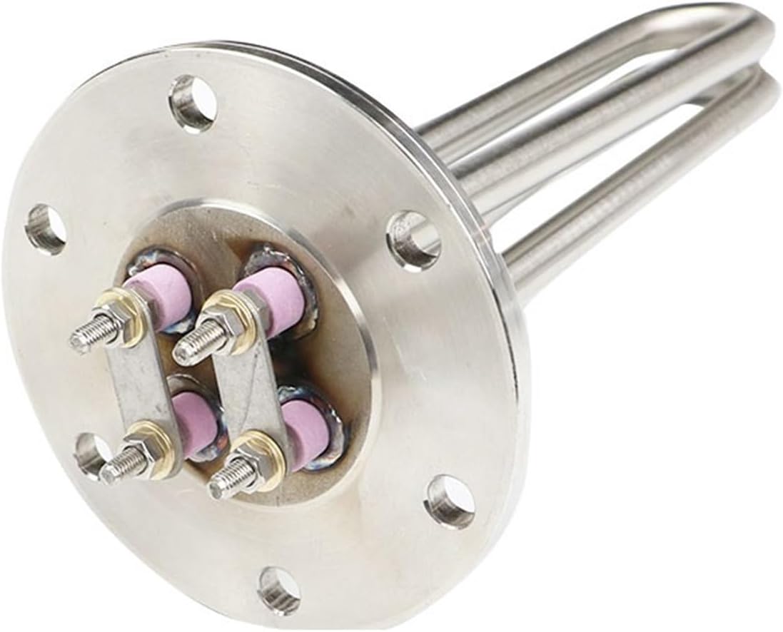 Flange Water Zeater Element 220V 1KW/2KW Water Heater Stainless Steel Immersion Heating Element 115mm Flange Electric Boiler Heater(2KW L230MM)