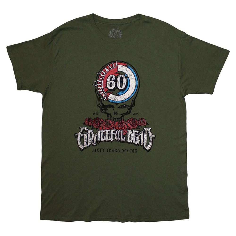 Rock Off officially licensed products Grateful Dead 60th Roses Band Logo T Shirt L