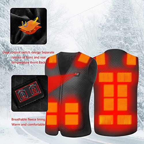 Sainspeed Heated Vest, 3 Heating Levels 16 Heating Zones, Lightweight Vest For Men Women Winter Warm Outdoor Hunting/Hiking (Battery Not Included)-L #TOP2