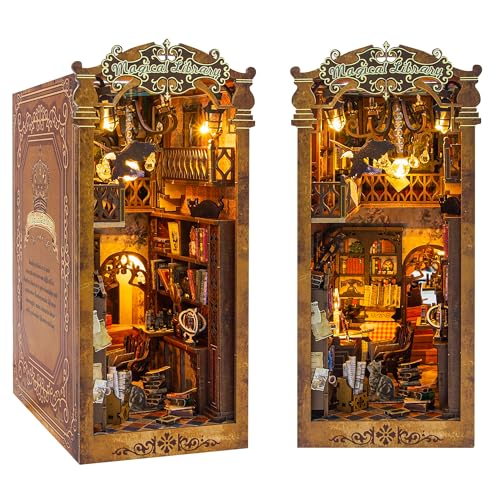 Puzzle 3D en bois bibliothèque magique MAGQOO avec capteur lumière LED