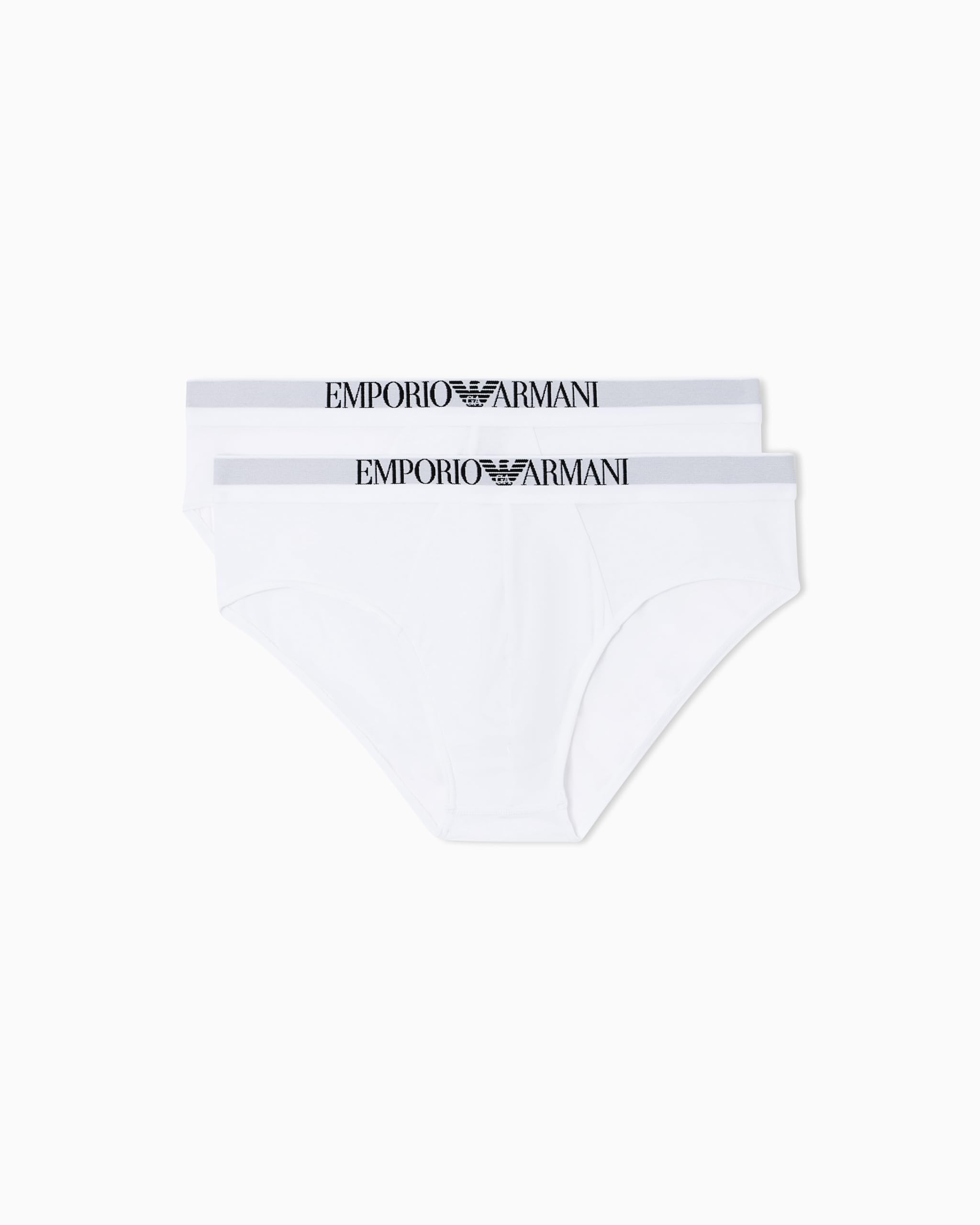 Emporio Armani Man's Soft Touch Bamboo Viscose 2-Pack Brief, White, L