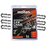 Bauer 16 Inch Chainsaw Chain Replacement, Fits Echo 91PX57CQ, Worx, Craftsman, Remington, & more - 3/8'' LP, .05'' Gauge, 57 Drive Links, S57
