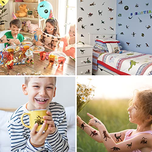 95 Pcs Dinosaur Temporary Tattoos Stickers, Cute Forest Dinosaur Waterproof Tattoo Stickers Theme Party Supplies Decoration Birthday Party Favors Kids Boys Girls Gifts #TOP5