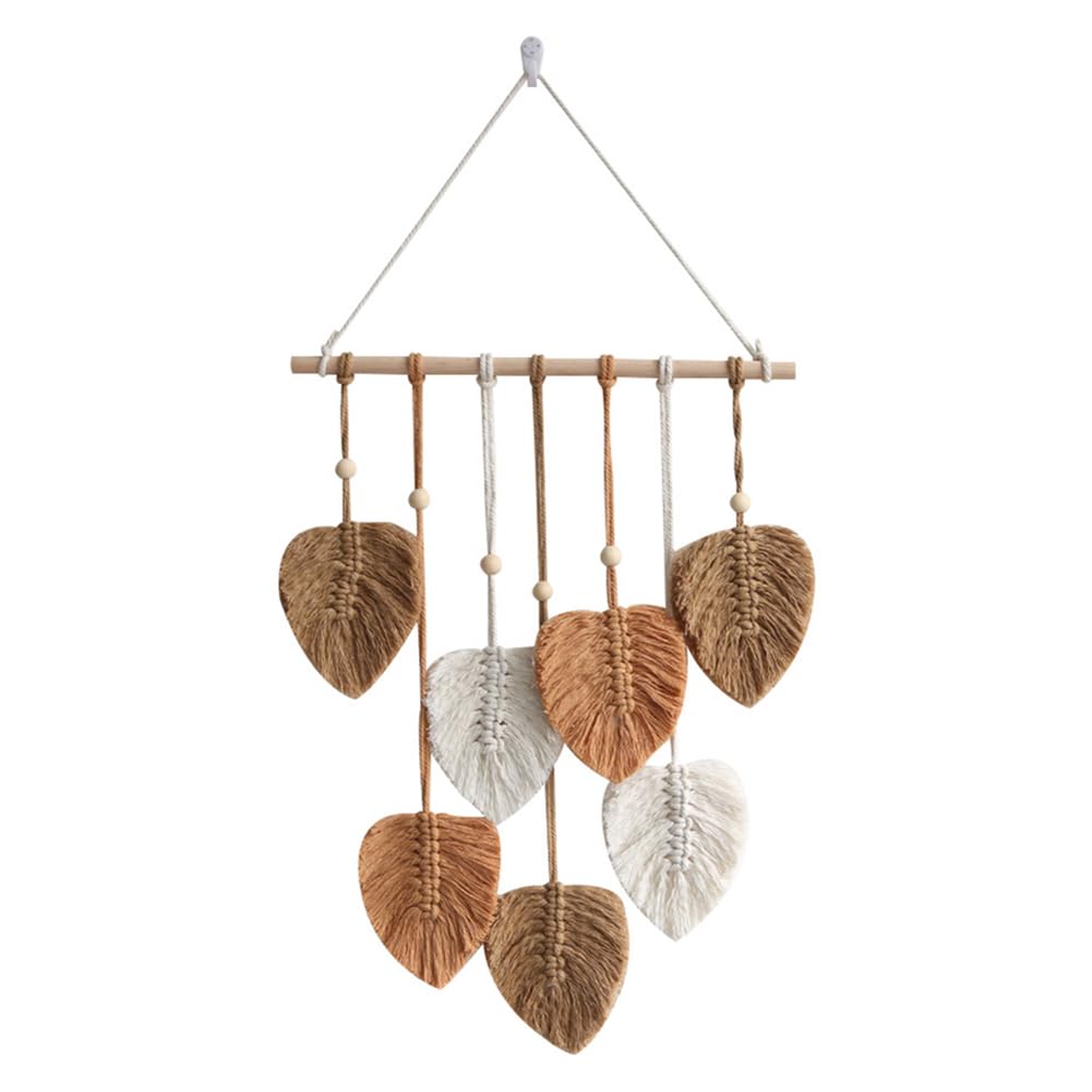 CTRLZS Leaf Macrame Wall Hanging Boho Room Home Decor Woven Aesthetic Wall Tapestry Home Room Wedding Decoration Khaki