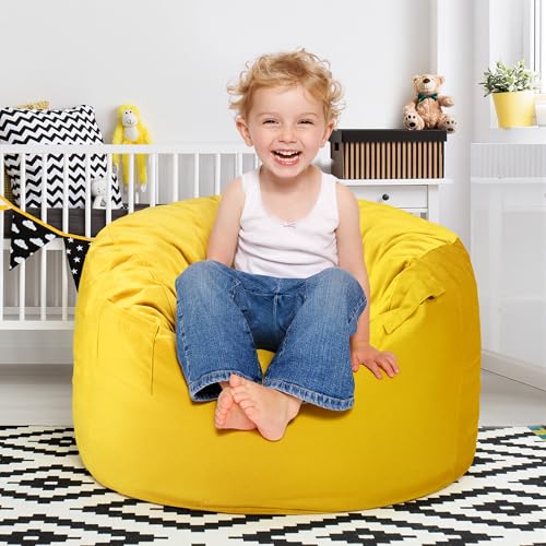 Hobestluk Bean Bag Chairs 2.5FT Bean Bag Chair with Memory Foam Filled & Machine Washable Cover,Beanbag Chair, Small Bean Bag Chairs for Playroom, Living Room, Bedroom