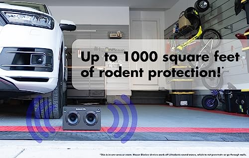 Mouseblocker 1000X Powerful Plug-In Ultrasonic Mouse And Rodent Deterrent For Buildings, Garages, Attics And More. Works With All Rodents. Ultrasonic Rodent Repeller #TOP1