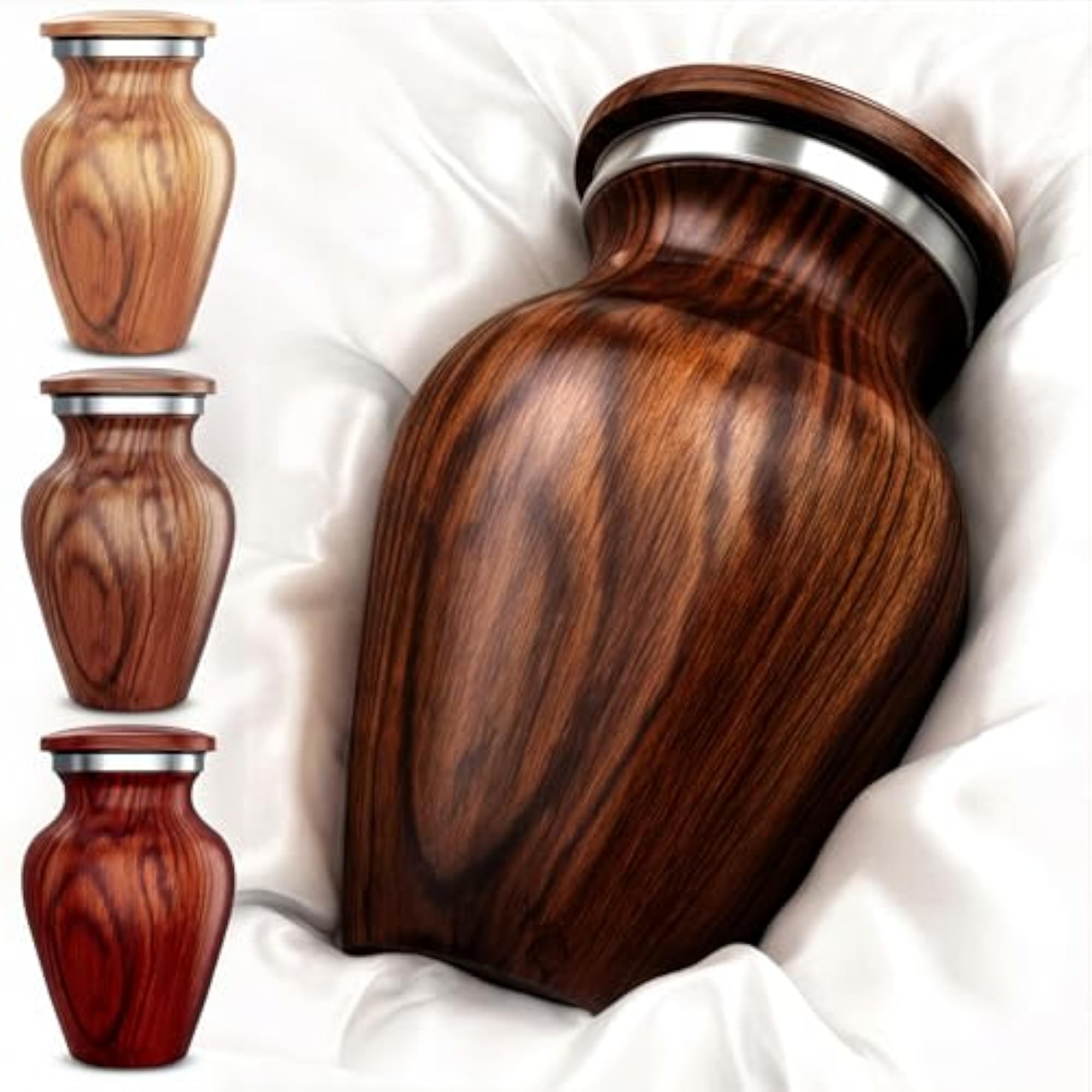 Small Keepsake Urn for Human Ashes - Cherry Wood Appearance