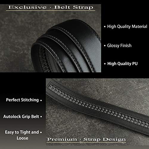 Image of ZORO Men's PU Leather Black Autolock Grip Belt