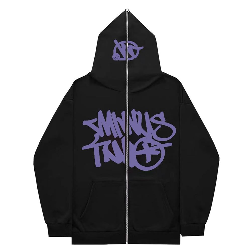 Men's Minus Two Cargo Zip Hoodie Y2K Hoodie with Zip Hip Hop