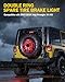 Xprite Double Ring Spare Tire Brake Light, Plug and Play LED 3rd Third Brake Lights, Rear Tail Wheel Lights Compatible with 2007-2018 Jeep Wrangler JK JKU