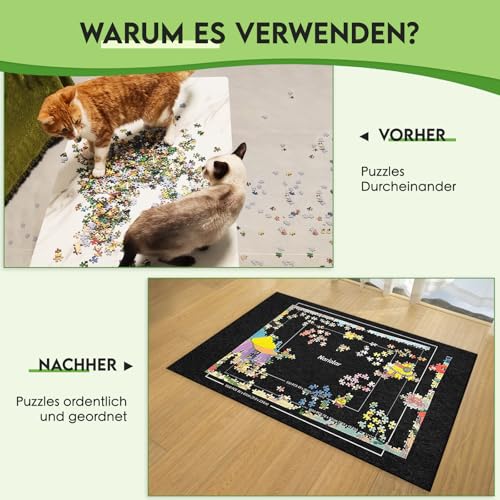 Nariolar Puzzlematte - Puzzle Matte für bis zu 500/1000/1500 Teile, Praktisches Zubehör für die Aufbewahrung und den Transport von Puzzles