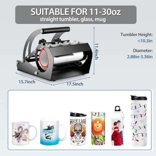 Tumbler Press Machine, 11oZ-30oZ Mug DIY Vinyl Heat Transfer miniatura 7