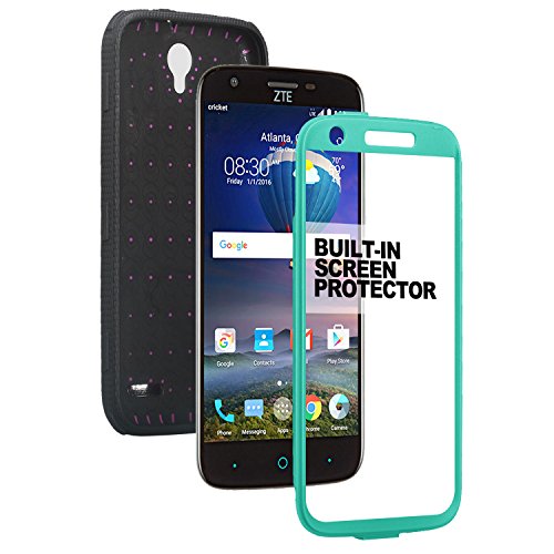 [Galaxy Wireless] Compatible For Zte Zmax Grand, Zte Champ, Zte Avid 916, Zte Grand X3 Case,Zte Warp 7 Heavy Duty Belt Clip Holster [Built In Screen Protector] Full Body Coverage Protection (Teal) #TOP3