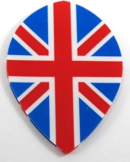 US Darts 5 Sets (15 Flights) Union Jack Pear Shape Dart Flights - 75 Micron (Great Britain, England)