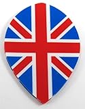 US Darts 5 Sets (15 Flights) Union Jack Pear Shape Dart Flights - 75 Micron (Great Britain, England)