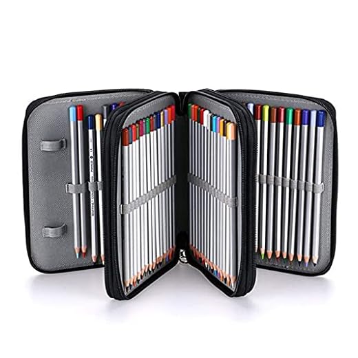 Estuche de 72 colores para lápices de pintura de bellas artes, bolsa de papelería para estudiantes, bolsa de almacenamiento de lápices, caja de papelería (B)