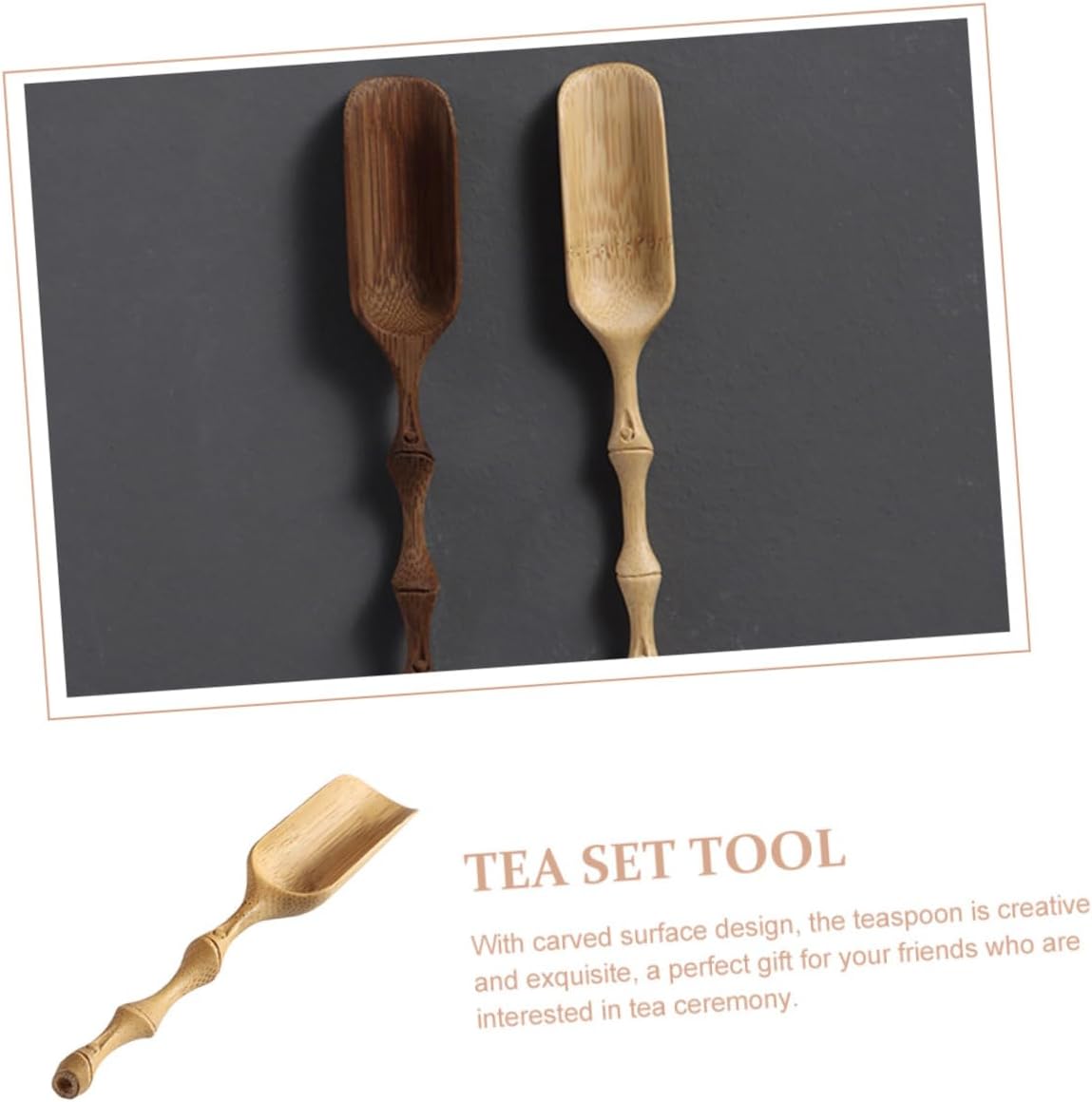 Tea Spoon Scoop Elegant Carved Design for Tea Multipurpose Use Lightweight Portable